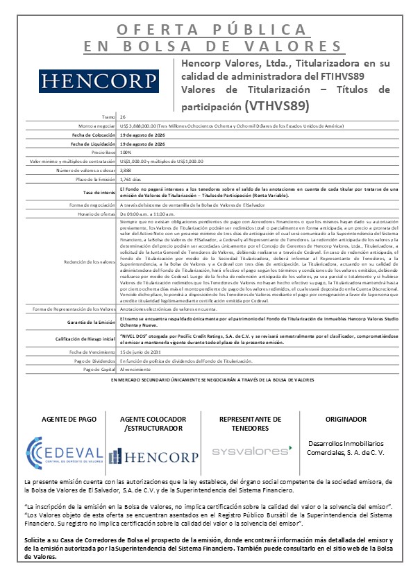 AVISO COLOCACION FTIHVS89 T26 