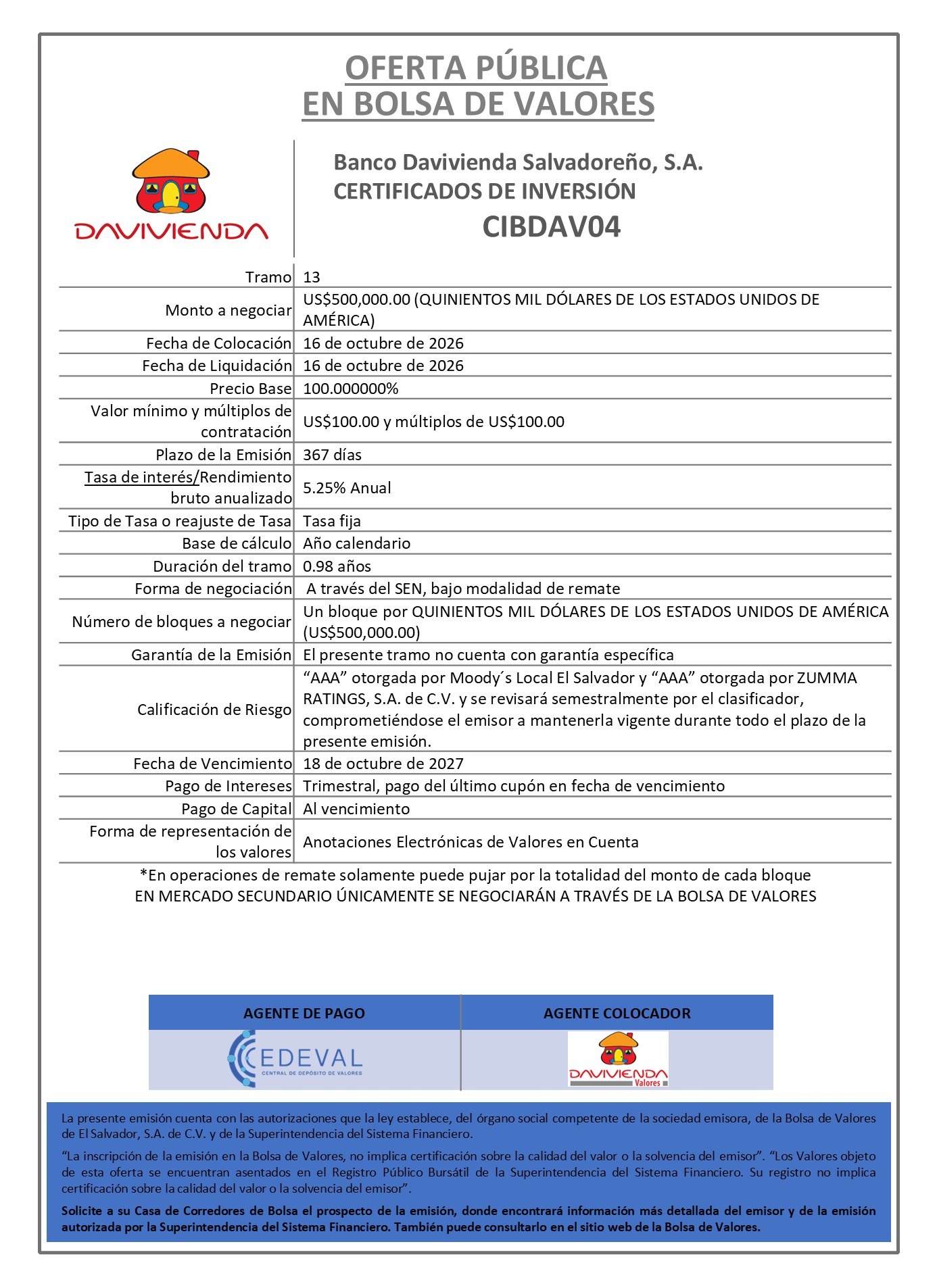 AVISO COLOCACION CIBDAV04 T13