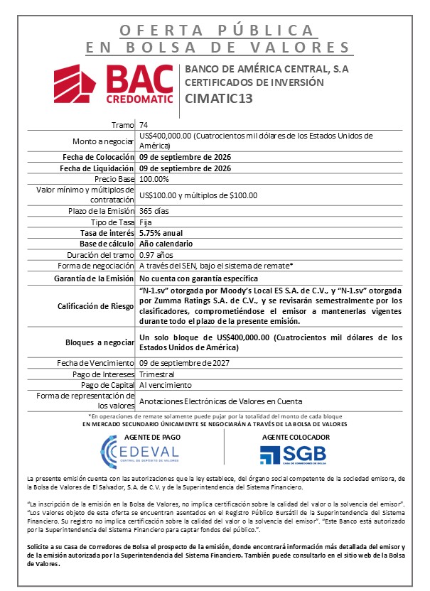 AVISO COLOCACION CIMATIC13 T 74