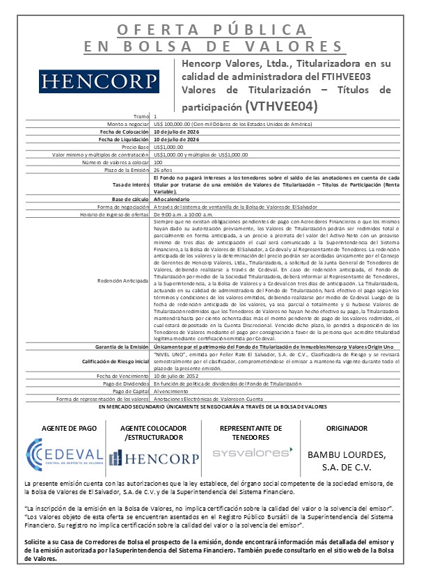 AVISO COLOCACION FTIHVEE04 T1