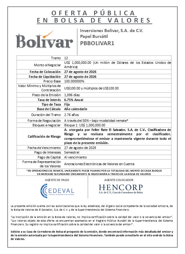AVISO COLOCACION PBBOLIVAR1 T12 