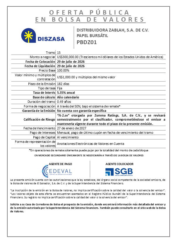 AVISO COLOCACION PBDZ01 T 15