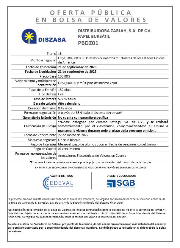 AVISO COLOCACION PBDZ01 T 18