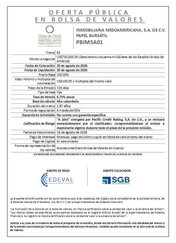 AVISO COLOCACION PBIMSA01 T63
