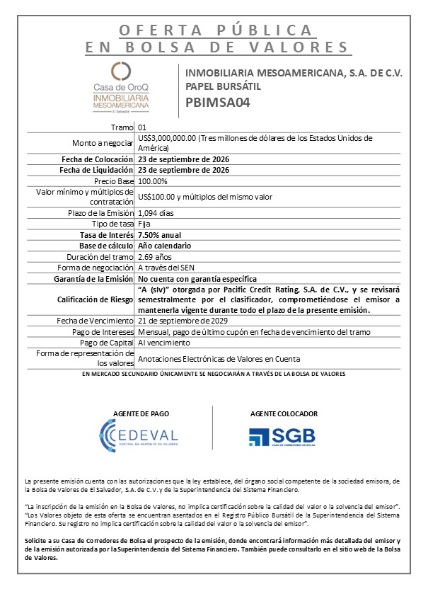 AVISO COLOCACION PBIMSA04 T1 v2