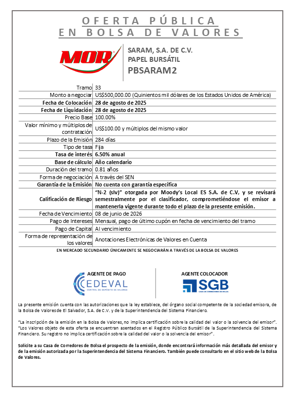 AVISO COLOCACION PBSARAM2 T 33