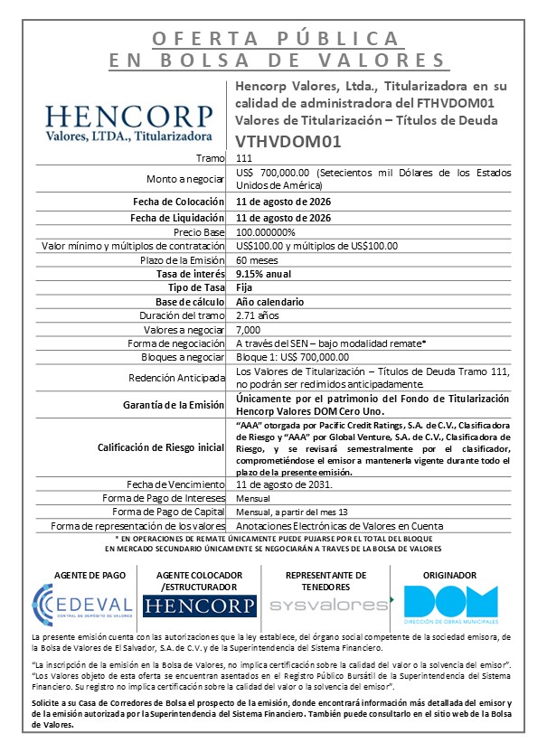 AVISO COLOCACION VTHVDOM01 T111