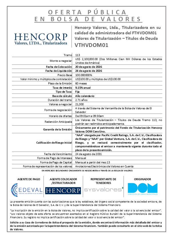 AVISO COLOCACION VTHVDOM01 T113