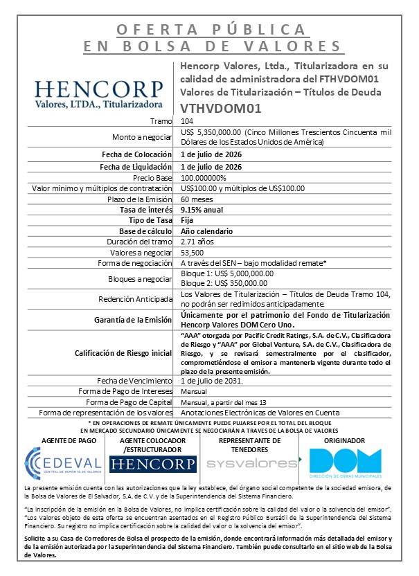 AVISO COLOCACION VTHVDOM01T 104