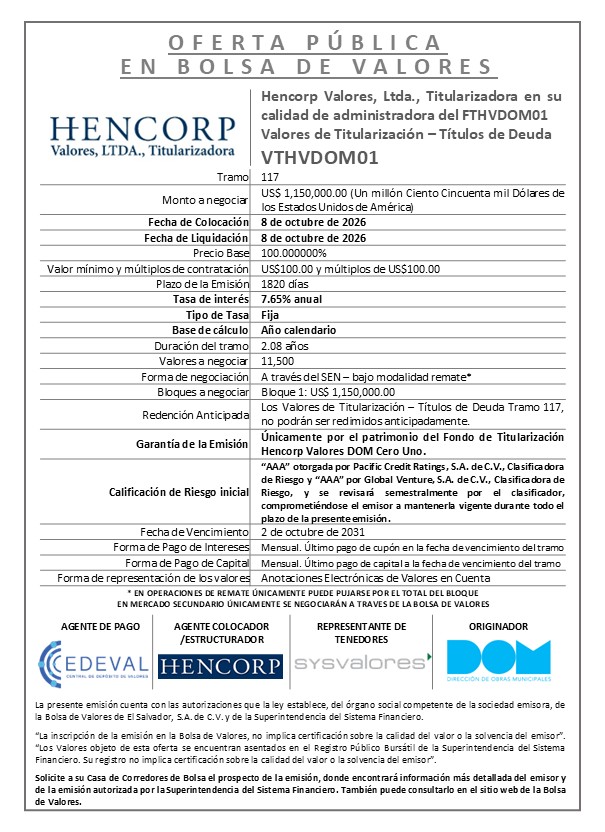 AVISO COLOCACION VTHVDOM01 T 117