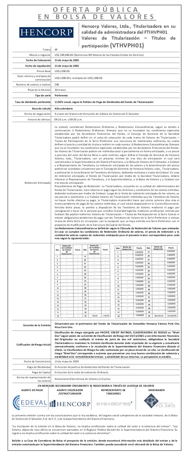 AVISO COLOCACION VTHVPH01 T4P
