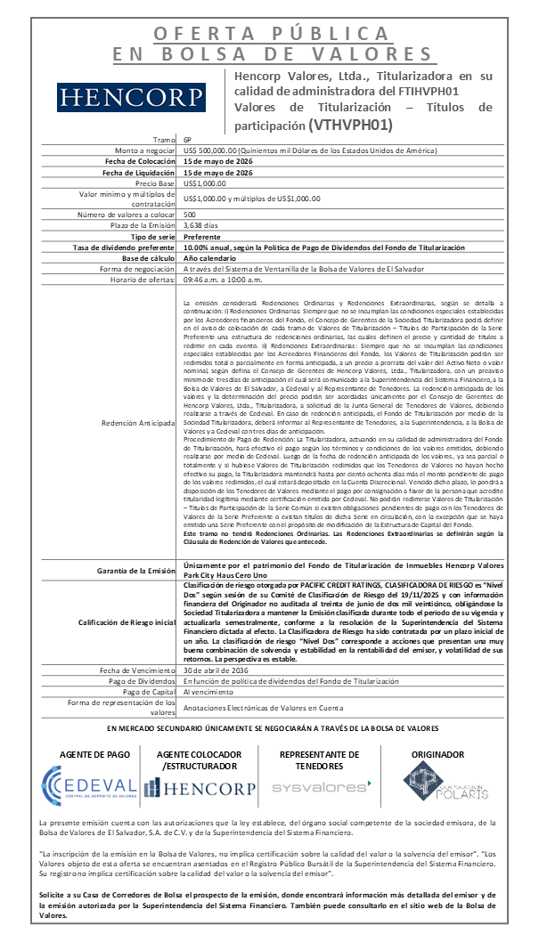 AVISO COLOCACION VTHVPH01 T6P 
