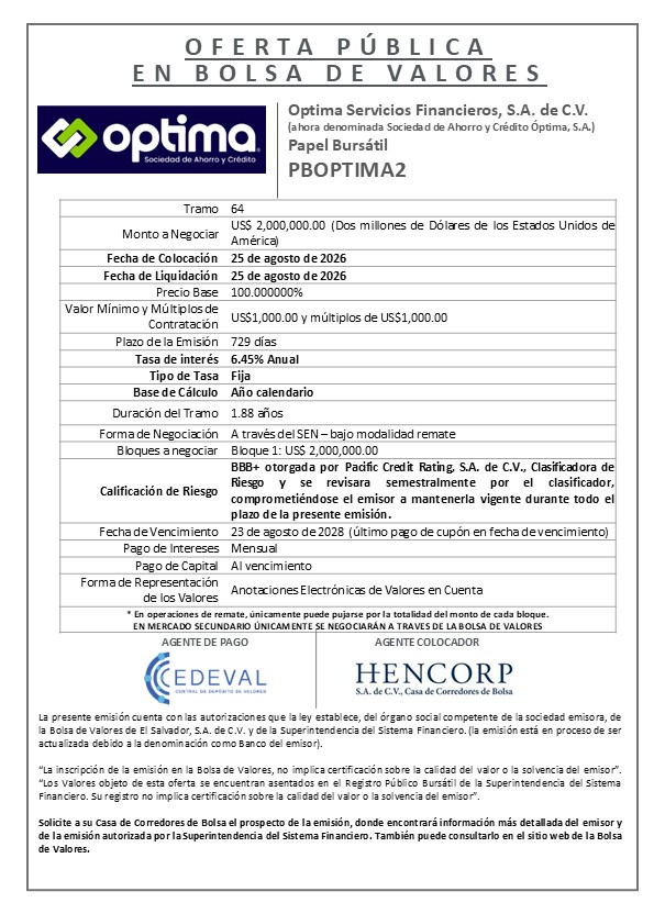 AVISO COLOCACION PBOPTIMA02 T64