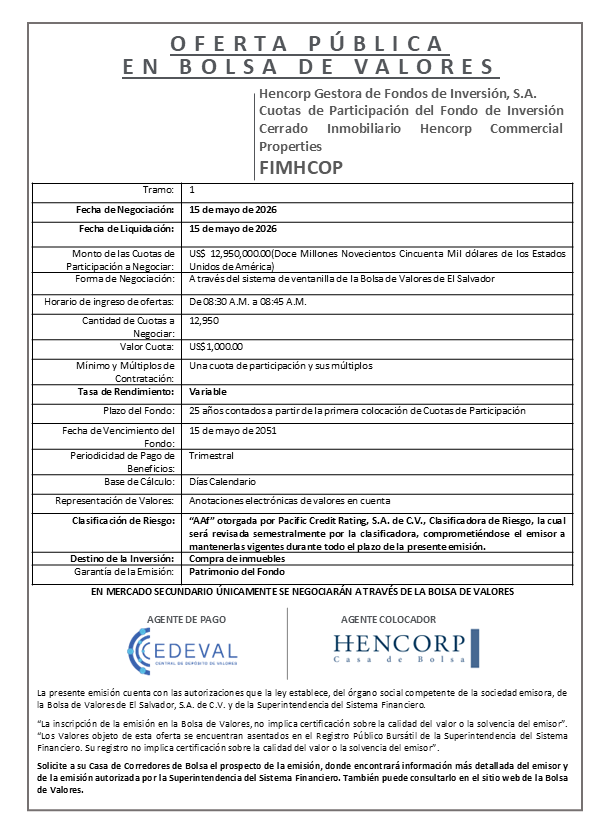 AVISO COLOCACIÓN FIMHCOP T1