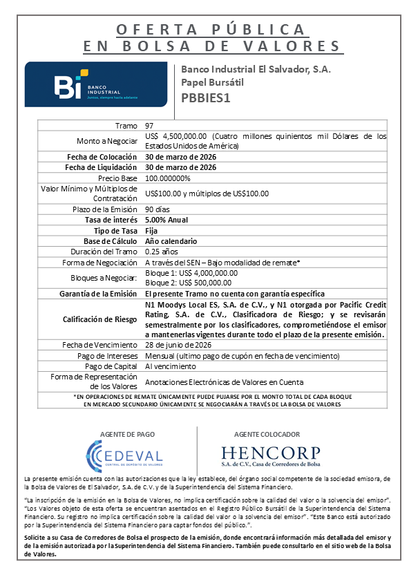 AVISO COLOCACIÓN PBBIES1 T97