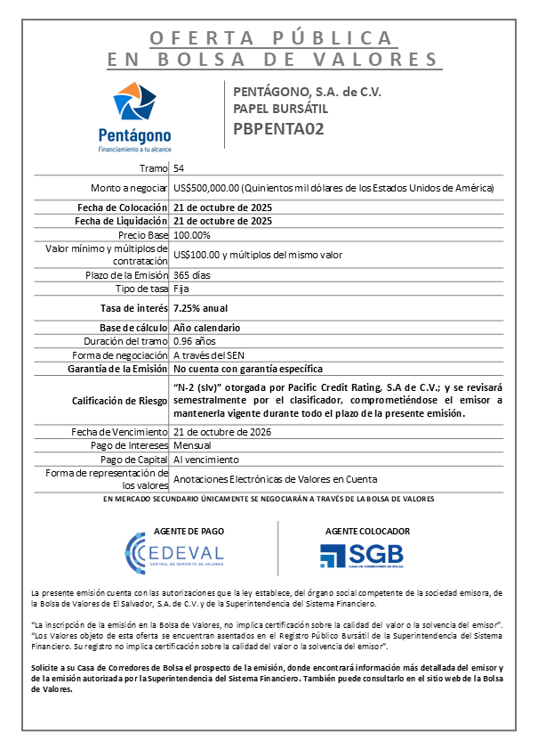 AVISO COLOCACIÓN PBPENTA02 T54