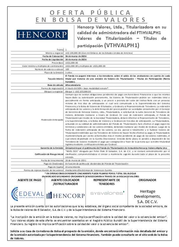 AVISO COLOCACIÓN VTHVALPH1 T1