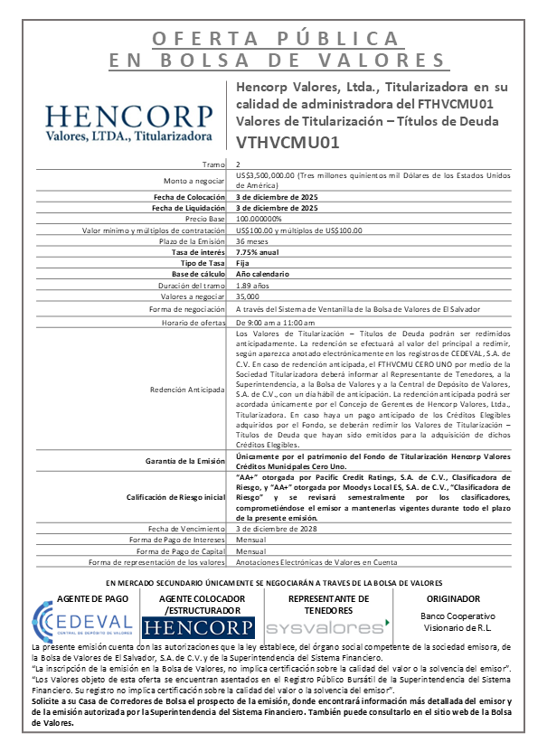 AVISO COLOCACIÓN VTHVCMU01 T2