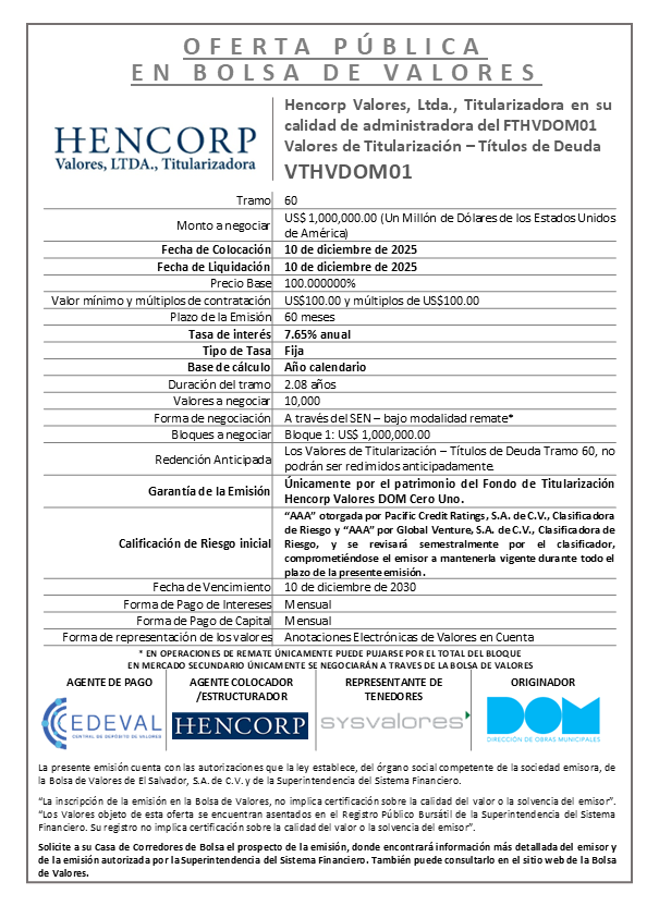 AVISO COLOCACIÓN VTHVDOM01 T60