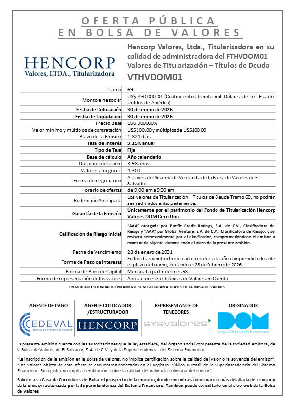 AVISO COLOCACIÓN VTHVDOM01 T69