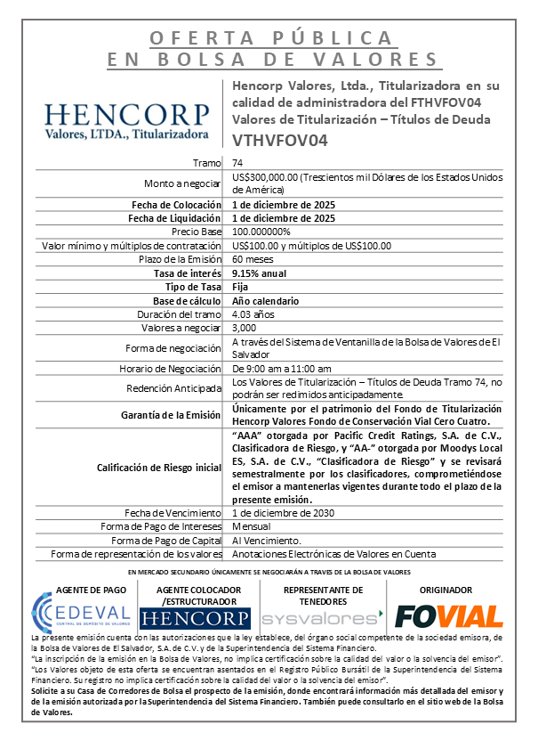 AVISO COLOCACIÓN VTHVFOV04 T74