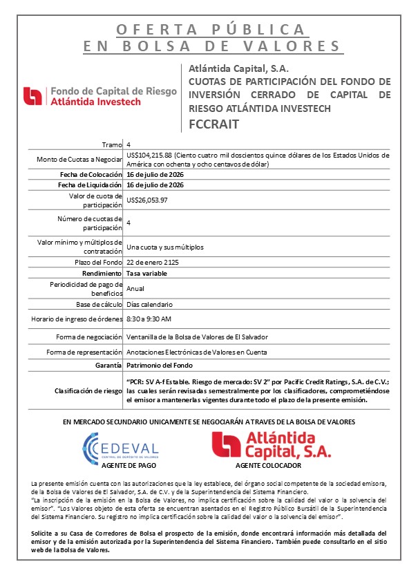 AVISO DE COLOCACION FCCRAIT T 4
