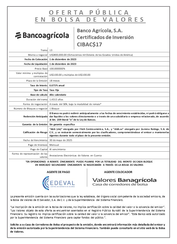 AVISO CO.OCACION CIBAC17 T 13