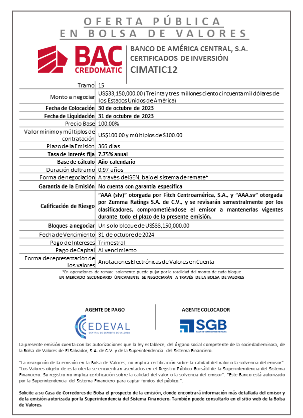AVISO COLOCACION CIMATIC12 T 15