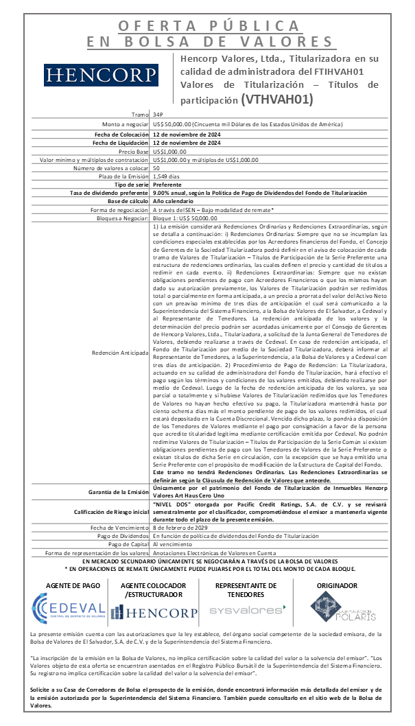 AVISO COLOCACION FTIHVAH01 T 34P