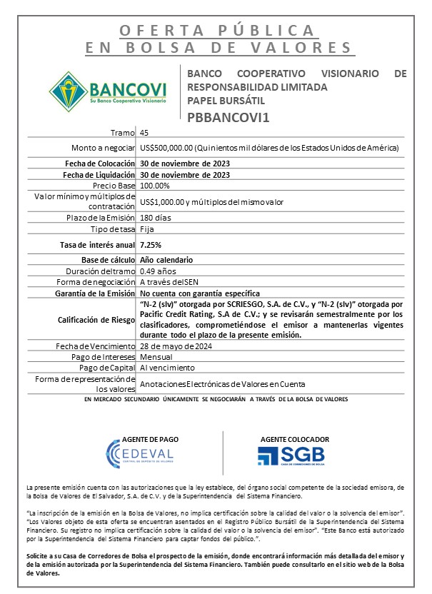 AVISO COLOCACION PBBANCOVI1 T 45