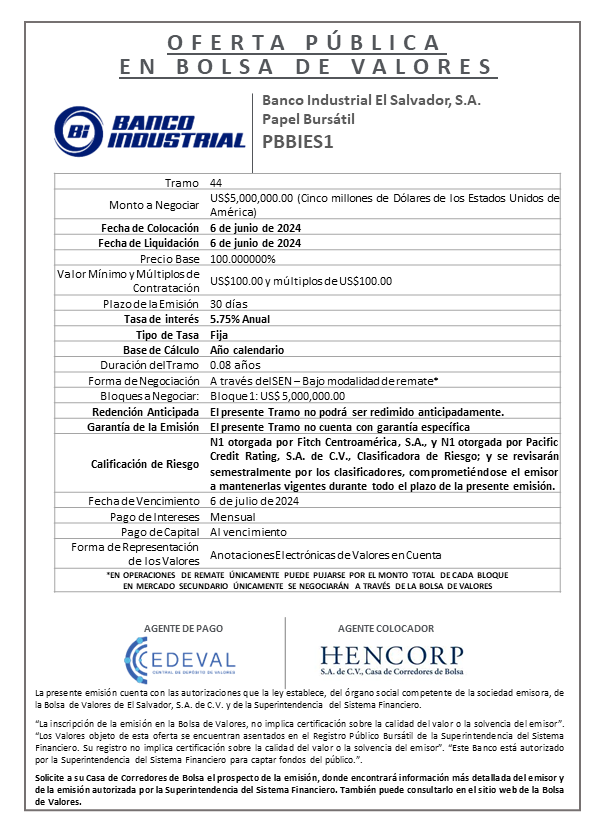 AVISO COLOCACION PBBIES1 T 44