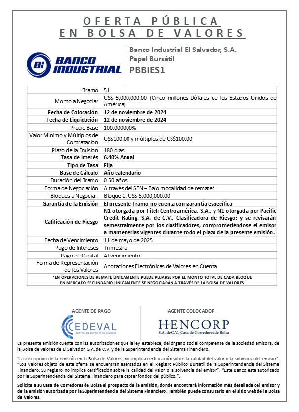 AVISO COLOCACION PBBIES1 T 51