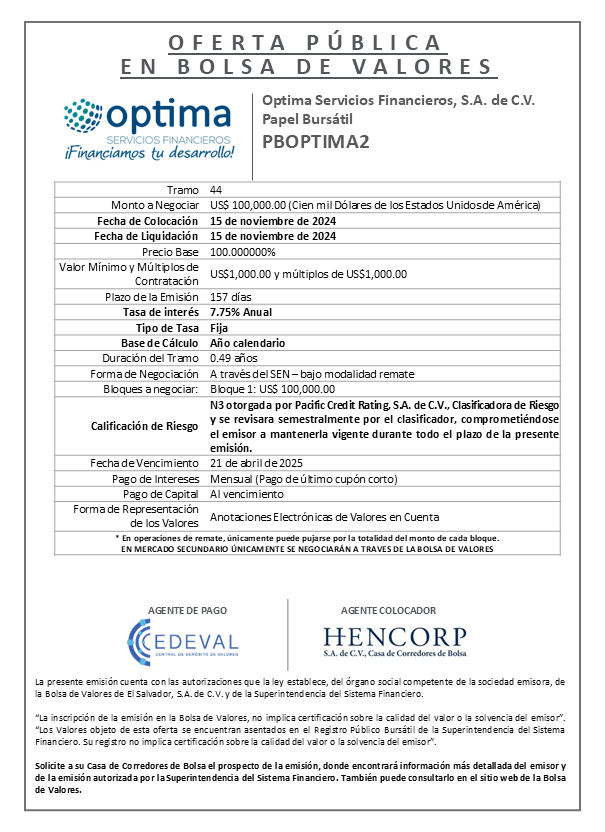 AVISO COLOCACION PBOPTIMA02 T 44