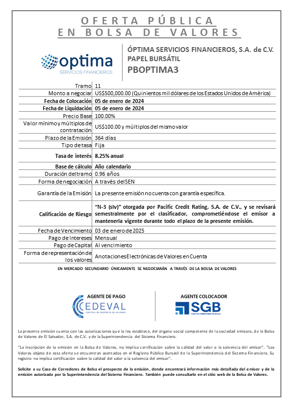 AVISO COLOCACION PBOPTIMA3 T 11