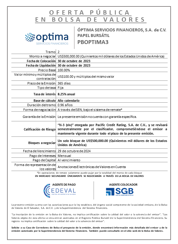 AVISO COLOCACION PBOPTIMA3 T 2