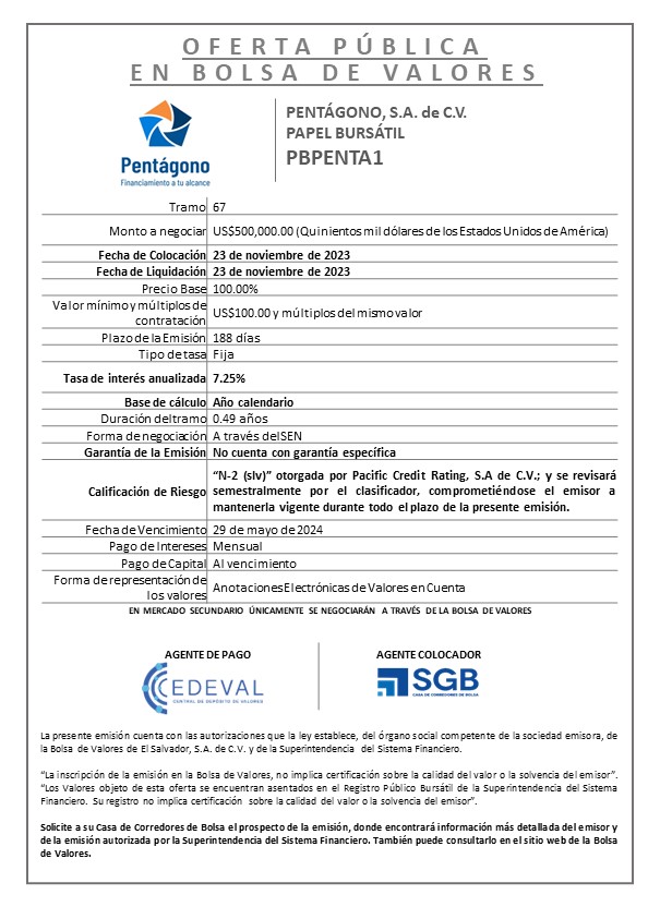 AVISO COLOCACION PBPENTA1 T 67