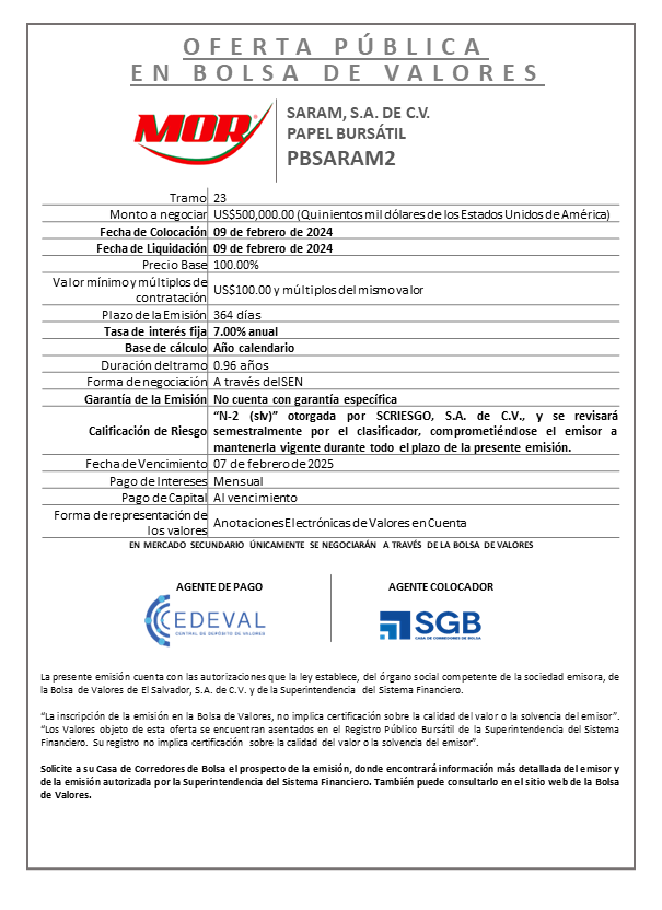 AVISO COLOCACION PBSARAM2 T 23