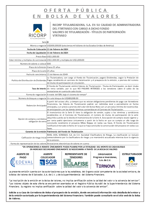 AVISO COLOCACION VTRTNNEO S D