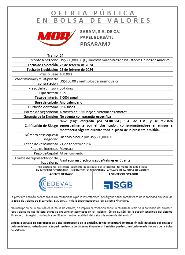 AVISO COLOCACION PBSARAM2 T 24