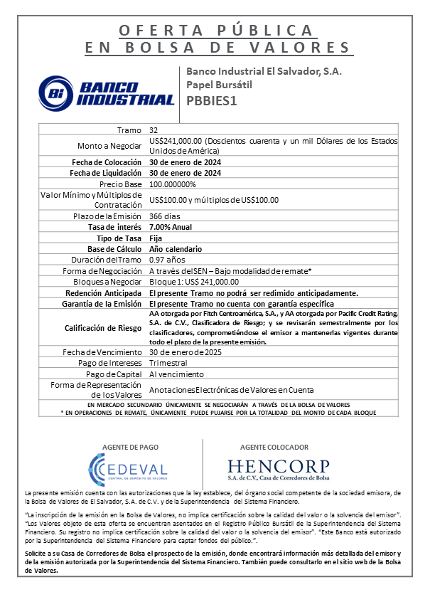 AVISO COLOCcion PBBIES1 T 32