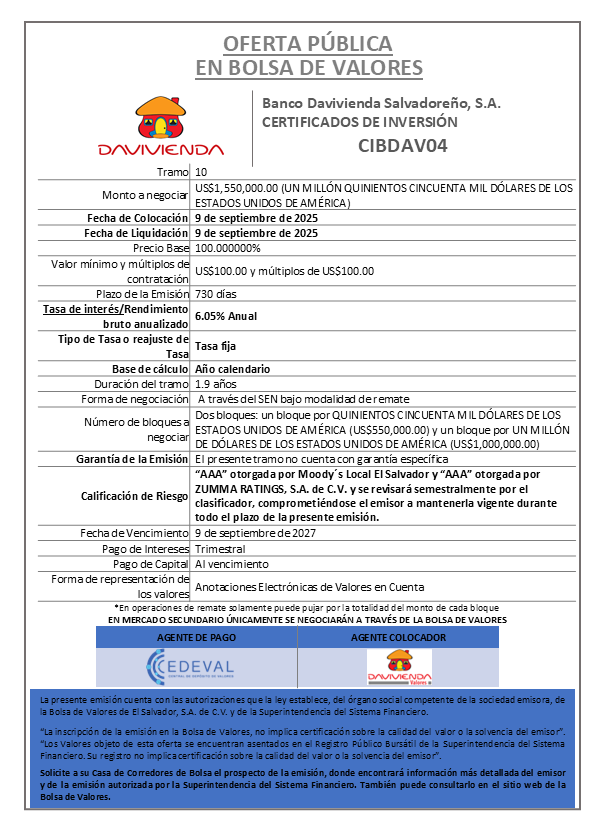 AVISO COLOCACION CIBDAV04 T 10