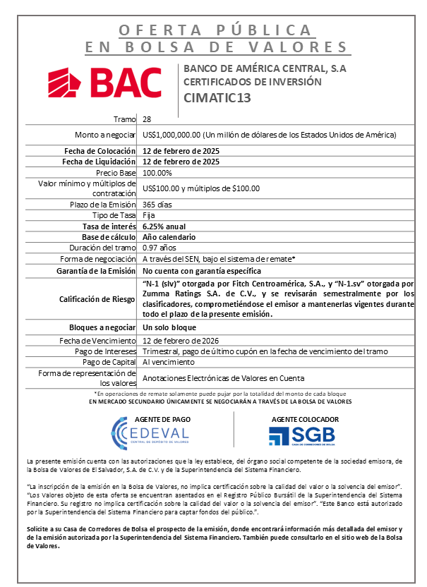 AVISO COLOCACION CIMATIC13 T 28