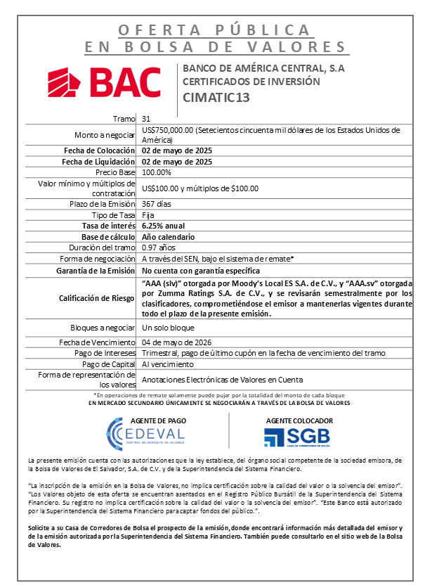 AVISO COLOCACION CIMATIC13 T 31
