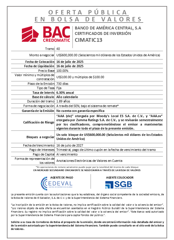 AVISO COLOCACION CIMATIC13 T 40