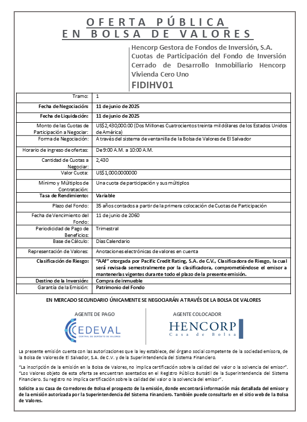 AVISO COLOCACION FIDIHV01 T 1