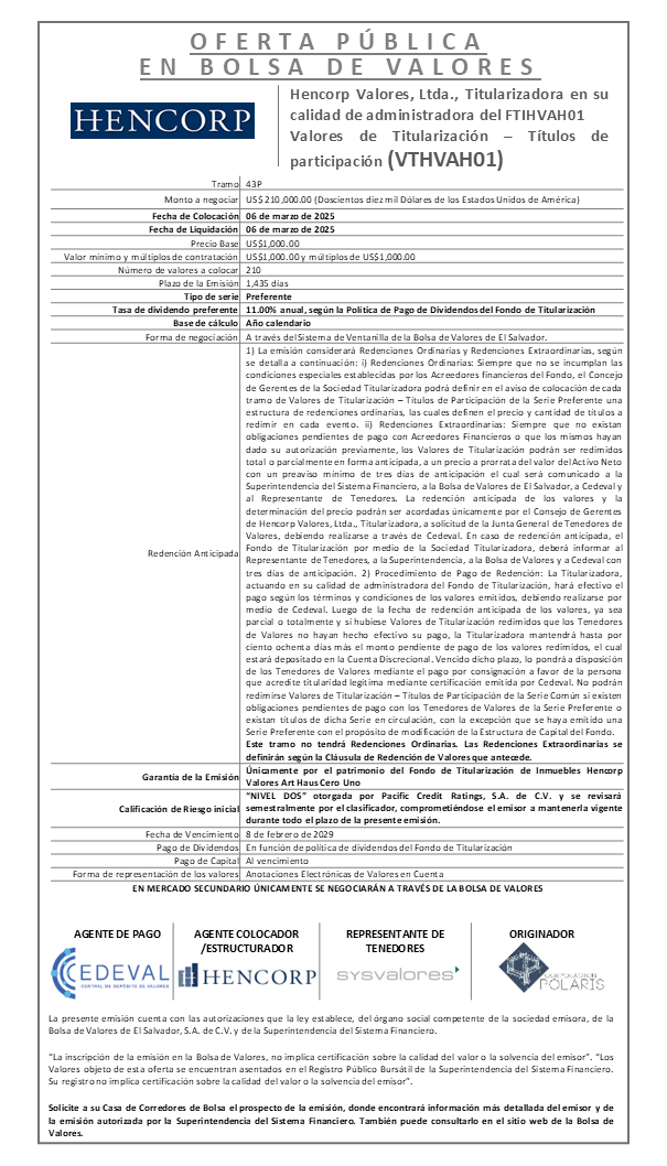 AVISO COLOCACION FTIHVAH01 T 43