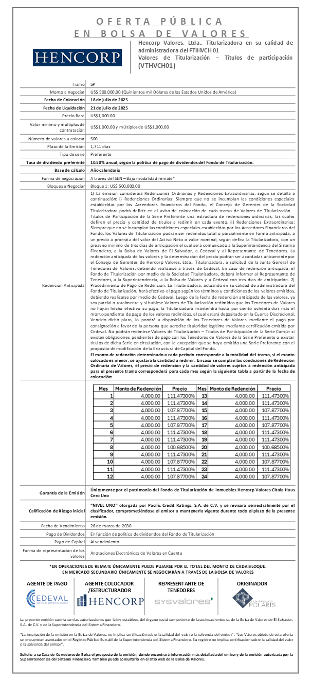 AVISO COLOCACION FTIHVCH01 T 5P