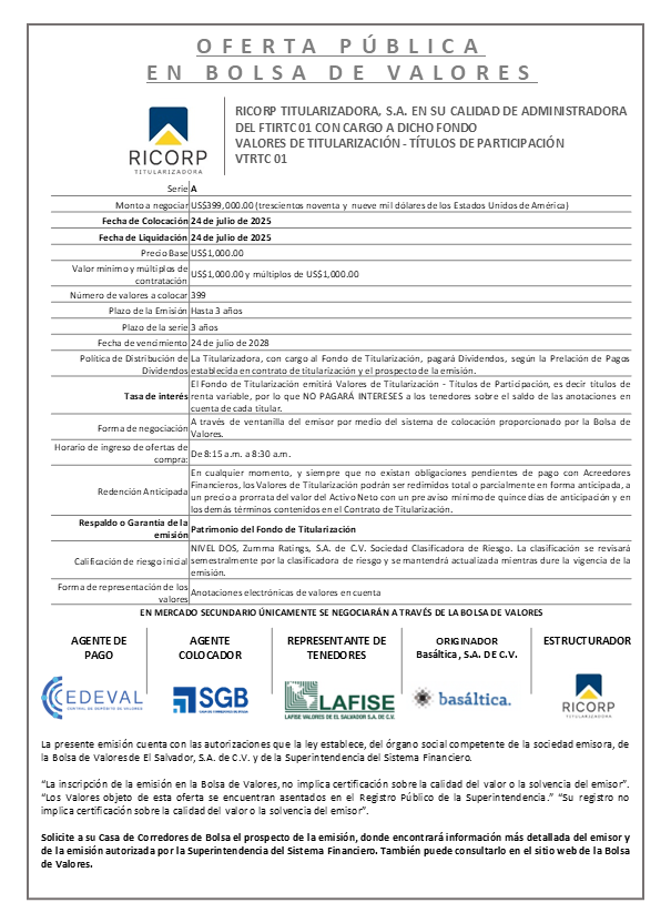 AVISO COLOCACION FTIRTC01 T A