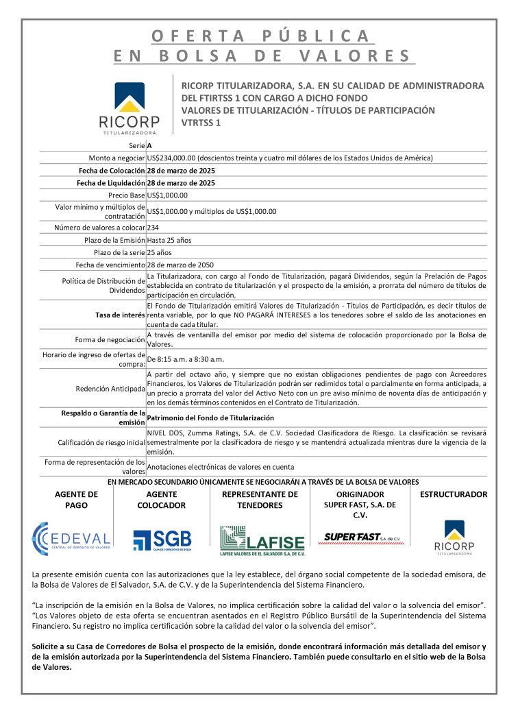 AVISO COLOCACION FTIRTSS1 T A