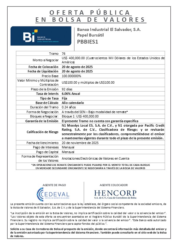 AVISO COLOCACION PBBIES1 T 76